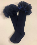 Girls Navy Blue Knee Length Tutu Sock