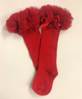 Girls Red Knee Length Tutu Sock