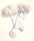 Girls White Knee Length Tutu Sock