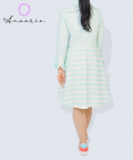 Bookworm Shirt Dress - Green & White Stripes