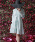 Bookworm Shirt Dress - Green & White Stripes