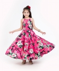 Pink Floral Crop Top Skirt Set