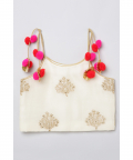 3 Pcs Gold Lehenga Set