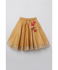 3 Pcs Gold Lehenga Set
