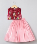 Heavily Embroidered And Shinny Glass Tissue Skirt And Top