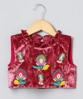 Heavily Embroidered And Shinny Glass Tissue Skirt And Top