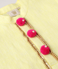 Lime Col Linen Kurta Set
