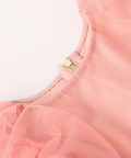 Tulle Knee Length Dress With 3D Flower And Pearl Embellishmet