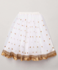 Gold Sequin Blouse With Sequin Embroidere Skirt And Contrast Dupatta