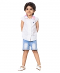 Girls Multi Color Stripe Seersucker 