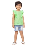 Girls Jujubes Green Linen 