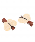 This And That By Vedika Handcrochet Circular Butterfly Alligator Clips-Off White