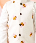 Kurta And Pants With Embroided Honey Bee Jacket