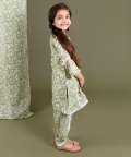 Green Muslin Kurta Dhoti Set