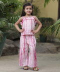 Tie N Dye Crop Top Palazzo Set For Girls