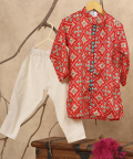 Red Patola Sherwani With Churidar