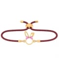 Cciki Silver Gold Plated Pink Bow Bunny Rakhi For Sisters