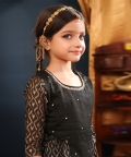 Girls Kurta And Pant Set-Black