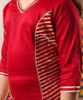 Girl Kurta And Dhotipant Set-Maroon