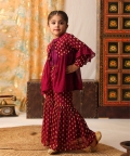 Girl 3 Pc Sharara Set-Purple