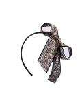  Gold and black bow with rhinestone on alice band