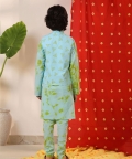 Floral Kaftan With Embroidered Pants 