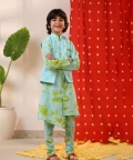 Floral Kaftan With Embroidered Pants 