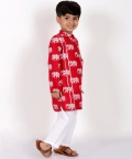 Trunk Tales Boys Red Kurta with Pant set
