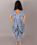 Folklore Girls Blue Crop Top With Dhoti Co-Ordinate Set