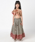 Chromatic Fusion Girls Stripe Hand Embroidery Jumper