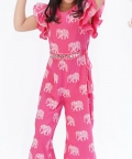Trunk Tales Girls Pink Flutter Sleeve Jumper
