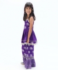 Trunk Tales Girls Purple Kurta With Sharara Set