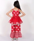 Trunk Tales Girls Red Kurta with Sharara set
