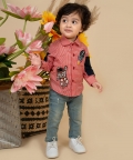 Check With Contrast Block Shirt With Embroide Motifs