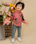 Check With Contrast Block Shirt With Embroide Motifs
