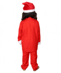 Personalised Red Nightsuit With Hand Embroidered Reindeer Motif