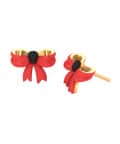 Cciki Delicate Bow Ear Studs In Sterling Silver