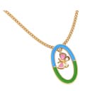 Cciki Colorful Butterfly Pendant With Earthy Encasing In Sterling Silver