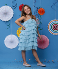 Blue Ruffled Layer Dress