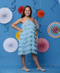 Blue Ruffled Layer Dress