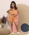Orange Linen Top And Shorts
