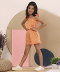 Orange Linen Top And Shorts