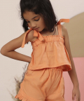 Orange Linen Top And Shorts