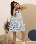 Floral Printed Frilly Layered Dress