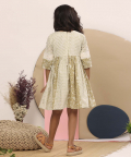 Printed Layered Dress With Embellished Tassels