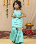 Shoulder Tie Kurti With Sharara