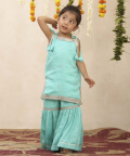 Shoulder Tie Kurti With Sharara