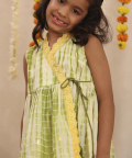 Tie N Dye Angrakha Kurta With Patiala