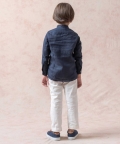 Pure Linen Shirt With Floral Print Panel