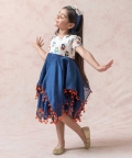 Beige With Multicolor Hand Embroidered Frock